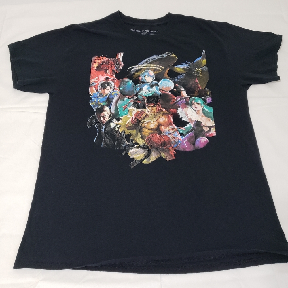 Capcom GungHo Teppan Collaboration Rare Collectible T-shirt Men's Large Black